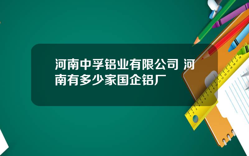 河南中孚铝业有限公司 河南有多少家国企铝厂